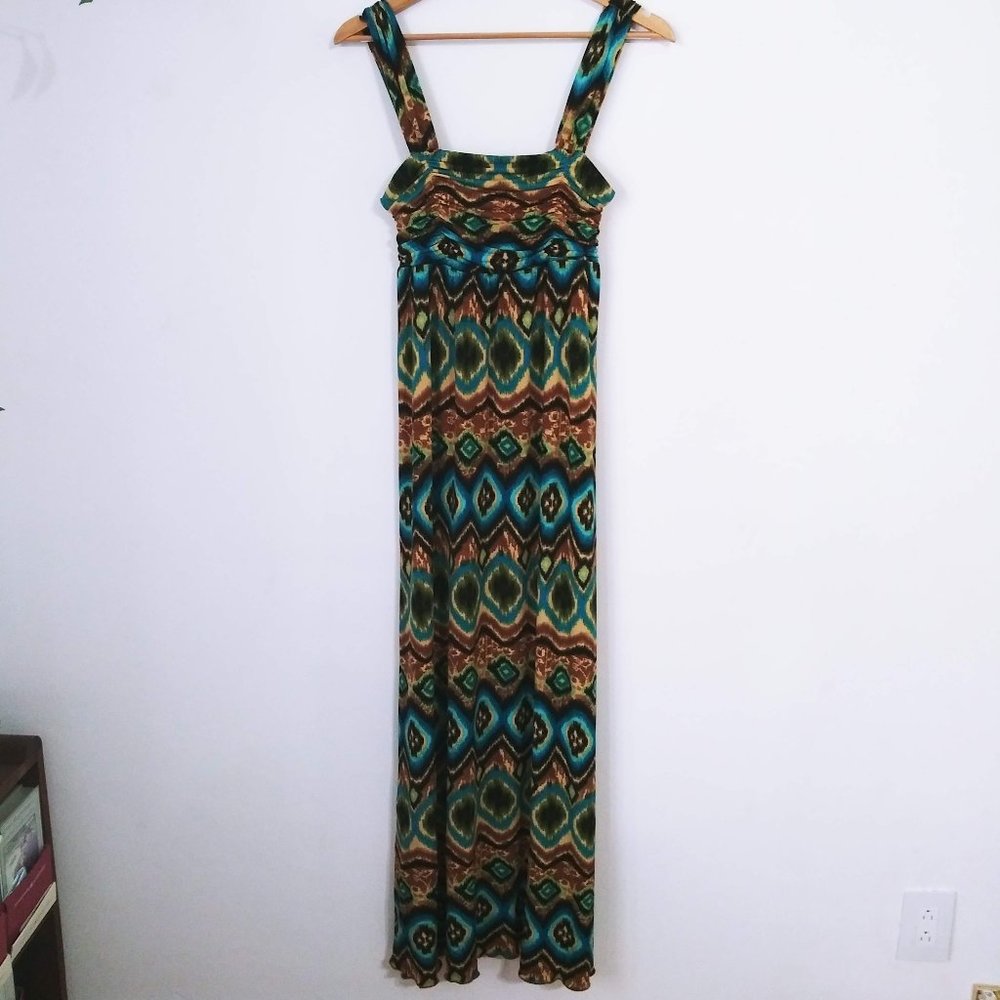 AB Studio Print Maxi Thick Strap Dress